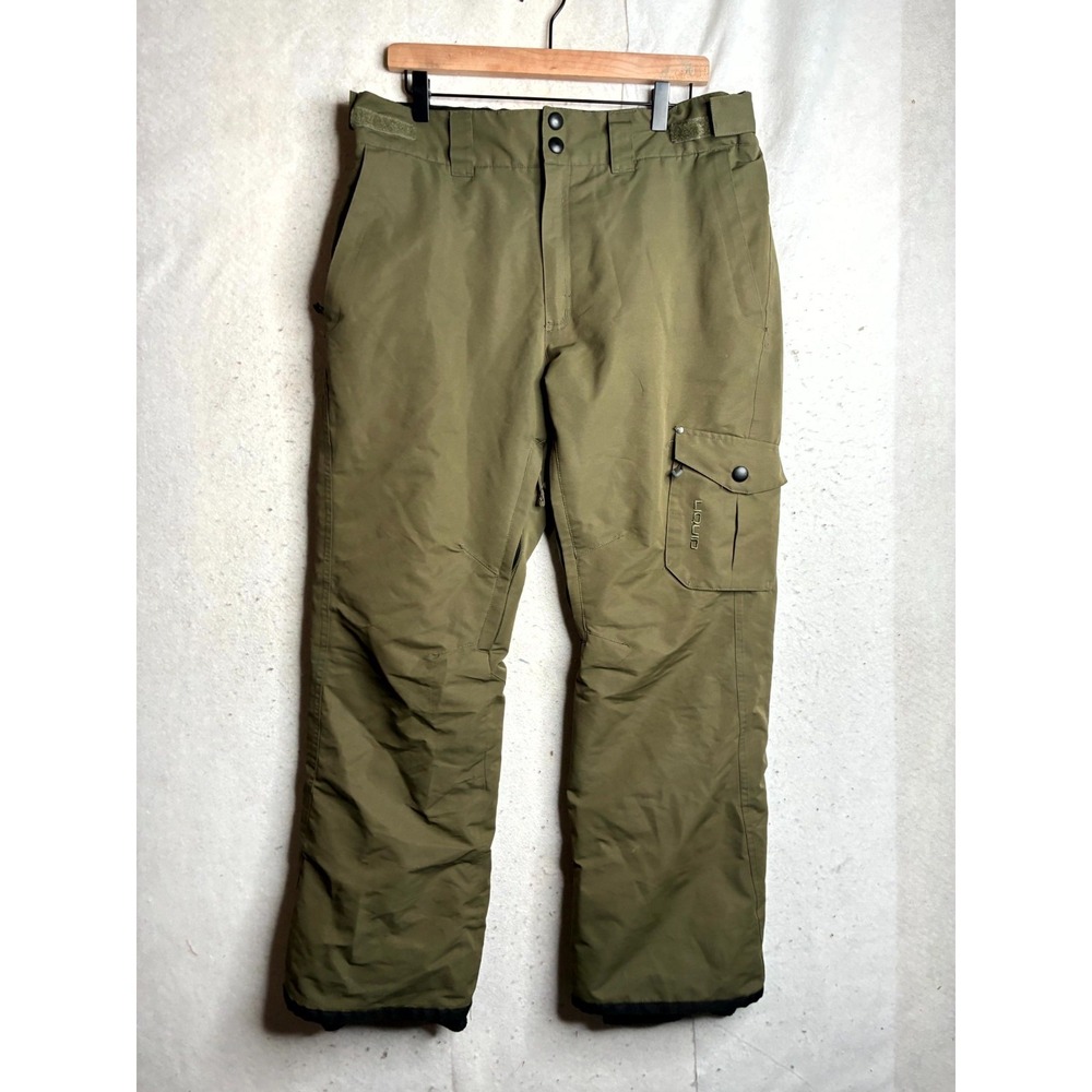 Liquid Snow Pants Mens L Olive Green Performance Relaxed Fit Adjustable Waist